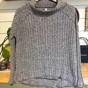 Free People Ribbed Knit Long Sleeve Top XS